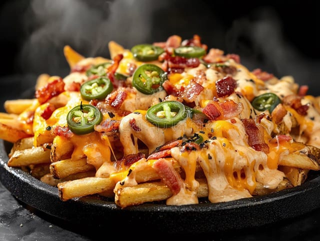 Fries With Cheese Jalapeno & Bacon.