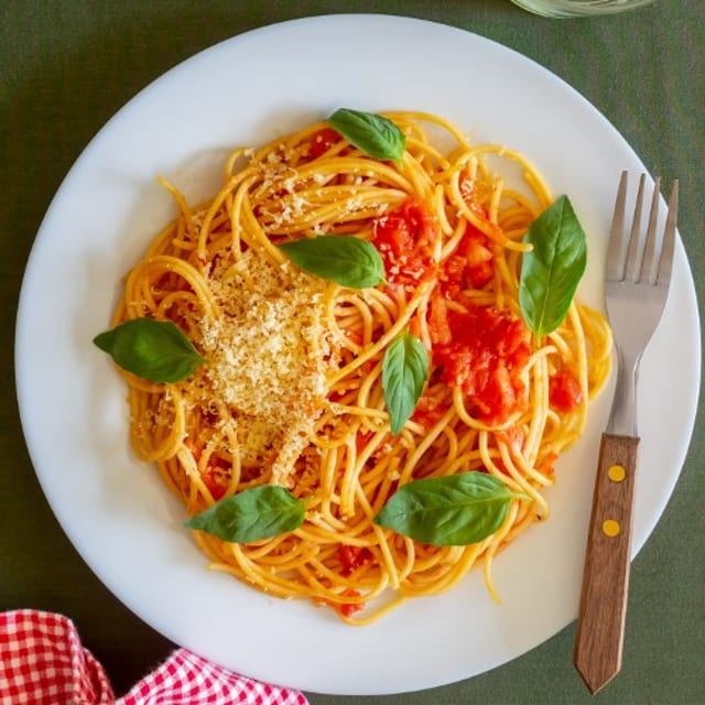 Pasta Tomato Sauce Lunch.
