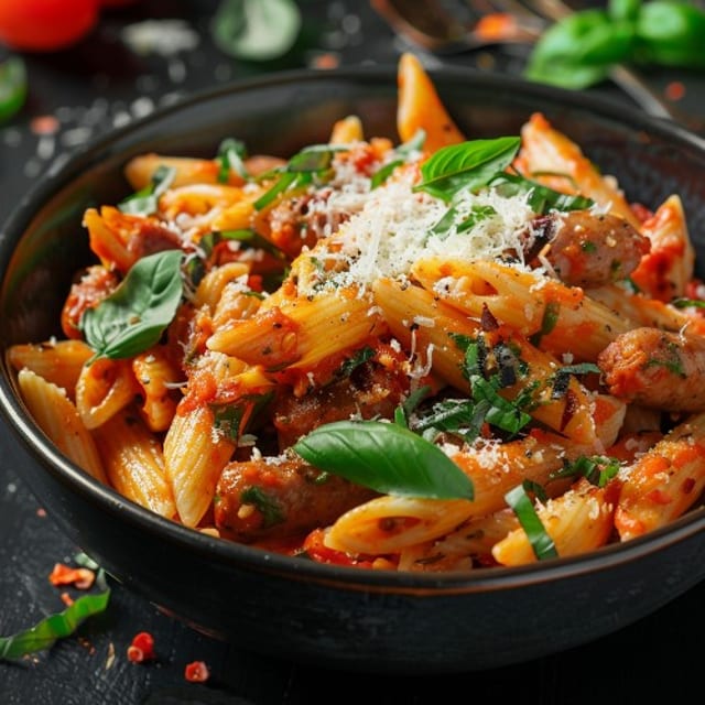 Pasta Sausage Lunch.